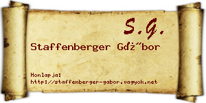 Staffenberger Gábor névjegykártya